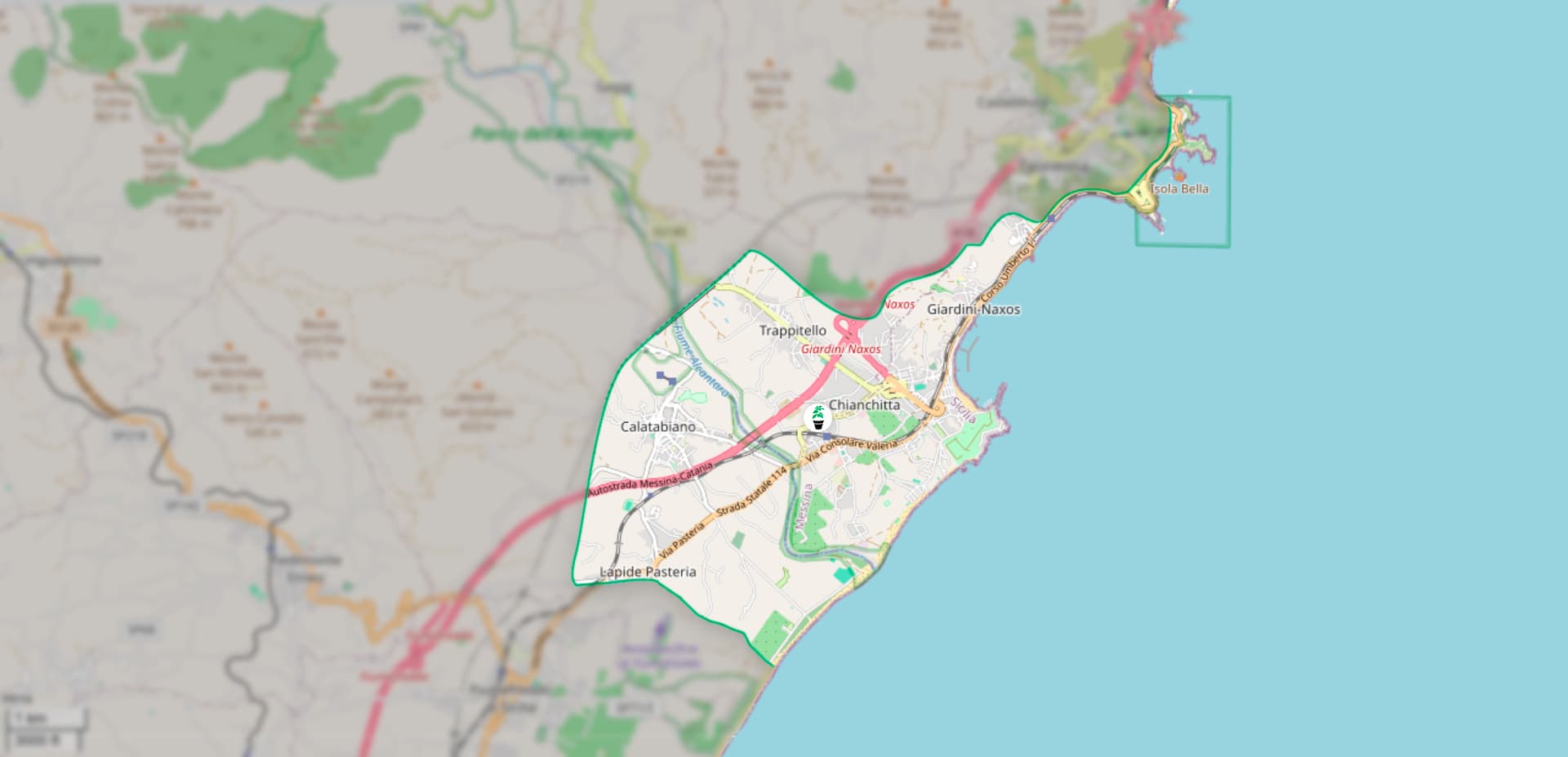 Mappa zone di consegna Bacilicò